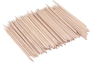 KINGMAS 200 Stücke Orange Holz Sticks Nagel Häutchen Stick für Drücker Remover Maniküre Kunst Pediküre Nagelhautpflege