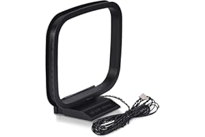 Bingfu Antenne Radio FM AM Interieur Connecteur 3-Broche Cadre 75 Ohm Antenne Chaine HiFi Compatible avec Sharp Denon Amplificateur Tuner HiFi Systèmes Réception Stéréo Cinema Home