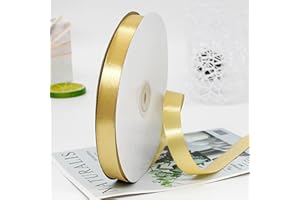 CC WONDERLAND ZONE Ruban Satin Doré(10mmx91m),Ruban Cadeau Or pour Décoration