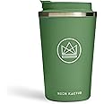 Neon Kactus Insulated Coffee Cup | Travel Cup | Double Wall Insulated Cup for Hot & Cold Drinks | Reusable Coffee Cups with Lids | Fully Leakproof, Dishwasher Safe, Eco-Friendly | Happy Camper, 12oz