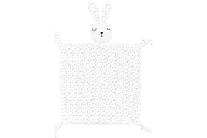 ZIGJOY Bambino Coperta di Sicurezza Mussola di Cotone Organico al 100% Coperta lenitiva Lovey Baby Security coperta Coperta di per coccole Regali per Ragazzi e Ragazze Neonato Coniglio