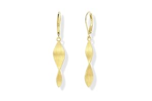 ASH'S CHOICE Boucles d'oreilles Pendantes en Argent 925 Hypoallergéniques avec Pendentif Double Torsadé/Spirale/Geuille/Gouttes d'eau Boucles d'oreilles Longues Boho pour Femme