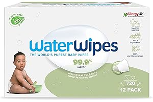 WaterWipes Toallitas húmedas Texturizadas de Origen Vegetal para Niños Pequeños y Bebés, ), 99,9% Base de Agua, Sin Perfume P