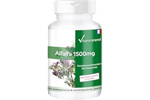 VITAMINTREND Alfalfa 1500mg – Luzerne - 360 comprimés - ! POUR 4 MOIS ! – Végan - Flacon avantageux
