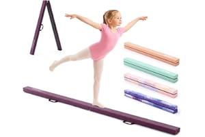 ZELUS Barra de Equilibrio Gimnasia Plegable Barra Gimnasia Artistica Viga de Equilibrio Base Antideslizante Asas de Transporte para Niños, Principiantes y Profesionales