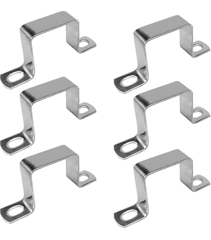 20 Morsetti A U Per Tubi In Acciaio Inox – Staffe Da 5 Cm Con 2 Fori – Fissaggio Per Condotti E Cavi Su Varie Superfici - 4