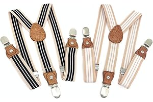 Anshili 2 stück Kinder Hosenträger mit 3 Clips Y-Form - 2.5 cm Breit