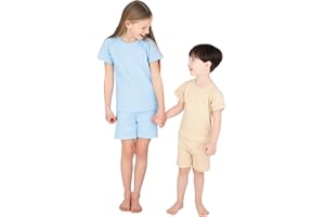 DreamBuy Holiday Essentials Plain or Personalised T Shirt and Shorts Set – Custom Kids Outfit – Boys Shorts, Girls Summer Clothes – Birthday Gift for Toddlers and Children