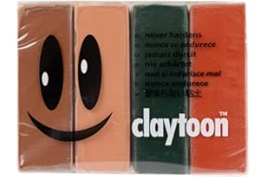 CRAFT COUNTY Van Aken Claytoon Modeling Clay – 1 lb (Four 4-oz Bars) – Use for Claymation, Models, and Stop Motion (Earth)