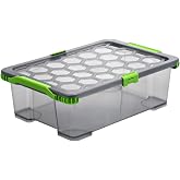 Rotho Evo Total Protection Storage Box 30 L with Lid, BPA-Free Plastic (PP | Airtight and stackable container made of robust