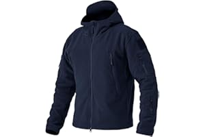 EKLENTSON Men's Military Fleece Jackets Zip Up Hoodies Windbreakers Warm Hiking Camping Hunting Tactical Winter Coats with 6 Zip Pockets