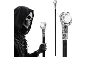 KYOEOE Baguette magique Halloween, accessoire de costume Halloween, canne, diable, sorcière, bâton, faucheuse, squelette, canne, Maleficent, bâton, gothique, cosplay, soirée à thème, accessoires de costume