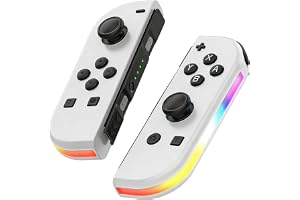 KOWVOWZ Controller for Nintendo Switch, Replacement Wireless Controller for Switch, Replacement Wireless Controllers with RGB Lighting Wake-up Dual Vibration Motion for Switch