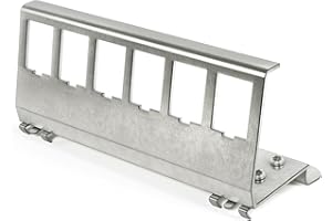 HB-DIGITAL Adapter szyny montażowej do modułu RJ45 Keystone, 6-portowy, metalowy uchwyt ze stali nierdzewnej, 1,5 mm, do montażu na szynie montażowej DIN 35 mm, odpowiedni do modułów Keystone 14x16 mm