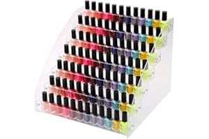 Fashionapple Support de vernis à ongles, organisateur de vernis à ongles acrylique transparent universel Présentoir de vernis à ongles gain de place pouvant contenir jusqu'à 60 bouteilles (7 Couches
