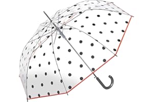 HAPPY RAIN Paraguas automático transparente negro