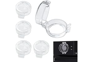ANWANGDA 6 unidades de botones de seguridad para niños, protección para hornos y hornos para máx. 6 cm de diámetro y 4 cm de alto, resistentes al calor con adhesivo transparente