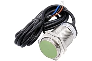 Heschen Sensor de proximidad inductivo PR30-10DN Tipo cilíndrico, detección de 10 mm, M30 redondo, 12-24 VDC 3 cables, blindado, NPN, NO (normalmente abierto) CE