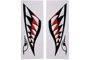 SOLUPTANISU Boat Engine Stickers,Auollant De k,1 PE Dente Requin Bouche Auollants imperméable Bricolage Auollant Drôle Sticker Décoration pour ure k Surf Océan Bateau on Boat Decals,Boat Graph