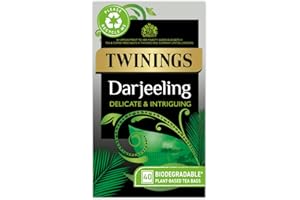 Twinings Darjeeling Tea | Light, Delicate & Intriguing Black Tea | Fragrant & Golden Indian Tea Blend | 40 Biodegradable Tea Bags