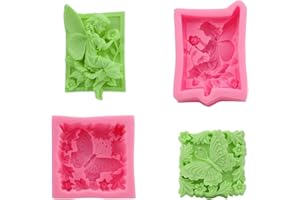 Dtoterul Stampo in Silicone 2 Pezzi Stampi per Sapone in Silicone Stampi Rettangolari in Silicone Stampi per Saponi Farfalla Stampo Stampi Sapone Stampo per Sapone Rettangolare