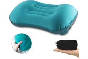 JIENOSI Kawer Inflatable Camping Pillow, Manual Pressure Travel Pillow for Neck & Lumbar Support, Beach Pillow Inflatable Cushion Fishing Pillow for Camping, Travel