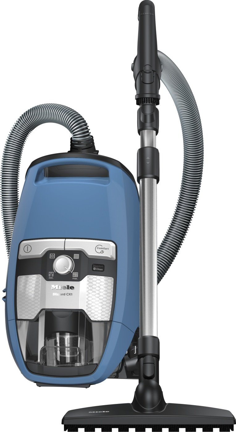 Miele Blizzard CX1 Parquet EcoLine Bodenstaubsauger (ohne Beutel, 2,5 Liter Staubbeutelvolumen, 550 Watt, 11 m Aktionsradius, inkl. flexibler, bodenschonender Parkettbürste und HEPA-Filter) blau