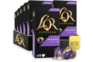 L'OR Profondo - 100 Capsules de Café intensité 8 - Compatibles Nespresso®* (lot de 10 x 10)