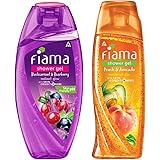 Fiama Shower Gel Peach & Avocado & Fiama Shower Gel Blackcurrant & Bearberry Body Wash With Skin Conditioners For Radiant Glo