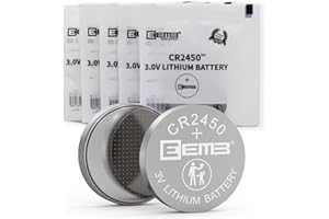 EEMB 5 Pack CR2450 Batterie 3V Batterie au Lithium Bouton Pile 2450 Batterie DL2450、ECR2450、BR2450 pour Montres, Lampes à Thé, Bougies, SystèMe D'Alarme, Boîte à Clés de Voiture, TéléCommande