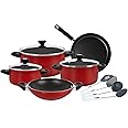 Prestige Classique Cookware Set, Red,12 Piece,PR21179
