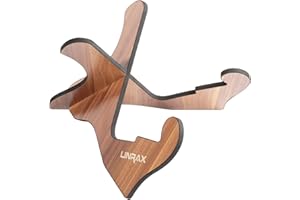 Linrax GS2 Stojak na Gitarę, Uniwersalny Uchwyt na Gitarę z Miękką Gumą, Drewniany Stojak Podłogowy do Gitarą Akustyczną Gitary Klasycznej Gitara Elektryczną Basowa Ukulele Skrzypce Banjo Mandoliny