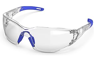 TOREGE Gafas protectoras transparentes – Merluza ajustable, antivaho y antiarañazos, ligeras con agarres de goma antideslizantes – Cumple con ANSI Z87