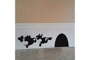 ‎WALLEXPRESSION Cartoon-Aufkleber – Mickey und Minnie's Maus Haus, Vinyl-Wandaufkleber, 24,1 x 6,3 cm, schwarz