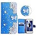 Price comparison product image Glitter Wallet Case for Honor 9,Xifanzi Huawei Honor 9 Blue Glitter Luxury Magnetic Bling Glitter PU Leather Flip Case Wallet Plating Back Protective Bumper Cover For Huawei Honor 9 ,Kickstand ,Magnetic , Book style,3D Diamond Butterfly Flowers Wallet Buckle Protective Cell Phone Cases for Huawei Honor 9