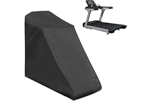 TOLIDA Black 210D Treadmill Cover - Dustproof Waterproof Running Machine Cover with Zipper and Drawstring, Fitness Equipment Protective Cover for Non-Folding, Jogging Machine and Exercise Bikes
