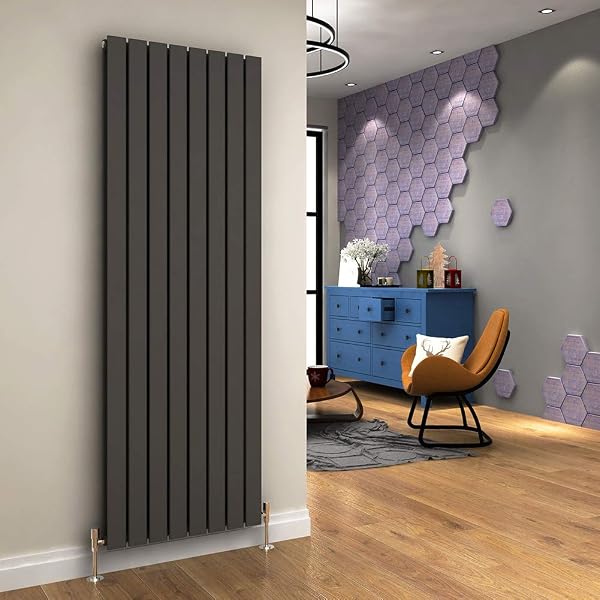 ELEGANT 1800 x 608 mm Vertical Designer Radiator Anthracite Double Flat  Panel Column Tall Upright Central Heating Radiators : Amazon.co.uk: DIY u0026  Tools