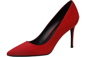 Jamron Donna Velluto 5CM/8CM Tacchi a Spillo Elegante Scarpe a Punta Decolletè Scarpe da Ufficio