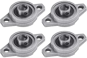 KAGUOL 4 Pièces Roulements de Bloc d'oreiller, Palier Roulement, Roulements à Billes, Roulements Alliage de Zinc, Paliers a Semelle, Roulements à Billes, Palier à Bride KFL000, Diamètre Intérieur 10mm