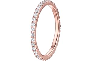 Suplight Anello Donna 925 Argento con Brillantini Zirconia Cubica Anello Donna Argento Fascia Fedina Donna Misura 7-27 Fedina Argento Donna Confezione Regalo
