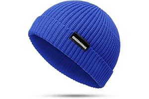 YAMEE Bob Homme Docker Bonnet Casquette Neuf Urban Style Bord Roulé rétro Travailleur Marin Unique Street décontracté Brimless Chapeau (One Size 56-58cm)