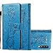 Produktbild HMTECH Galaxy A50 Hülle,Für Samsung Galaxy A50 Handyhülle Prägung Süße Katze Tiger Flip Case PU Leder Cover Magnet Schutzhülle Tasche Ständer Handytasche für Samsung Galaxy A50,YB Cat Tiger Blue
