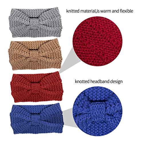 HBF 6 stk Kopfband aus Stirck Haarband Häkelarbeit Schleifeformig Stirnband Winter und Frühling