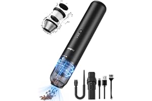 ‎RUBOT RUBOT Handstaubsauger Akku Kabellos, 16000Pa Auto Staubsauger Stark mit USB-C Schnellladung, Mini Staubsauger mit HEPA-Mehrfachfilter für Haushalt, Auto & Haustierhaare(Schwarz-P12)