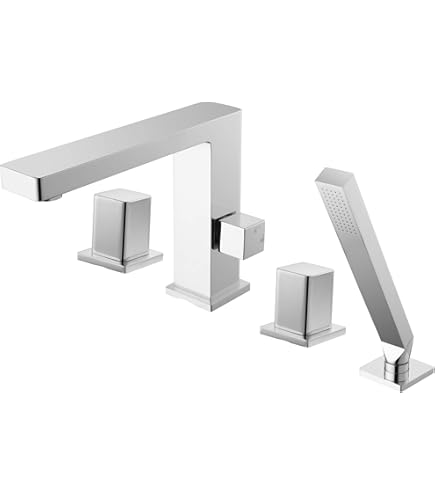4-Loch Wannenrandarmatur Mokka - Chrom Mischbatterie Für Badewanne