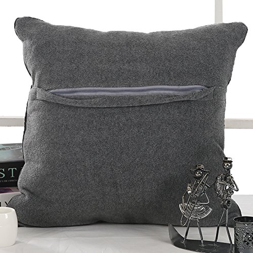 Deconovo Polar-Fleece Kissenbezüge, soft Kissenhüllen, Auto Dekokissen, Cushion Cover, 45×45 cm, Dunkelgrau - 5