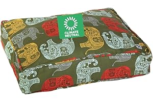 Molly Mutt Medium to Large Dog Bed Cover - Elephant Parade Print - Measures 27”x36”x5’’ - 100% Cotton - Durable - Breathable - Sustainable - Machine Washable Dog Bed Cover