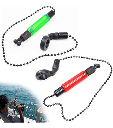 NGT Set Di 3 Indicatori Da Pesca Originali A Catena - Rosso, Giallo, Blu Con Scatola - 5