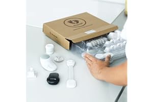 BABYGO® Premium Kits de sécurité bébé enfant | Serrure d’armoire magnétique de sécurité pour bébé | Serrure de porte de four de sécurité | Pince de protection | Protection d’angle | Blanc