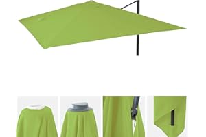 Mendler Ersatz-Bezug für Luxus-Ampelschirm HWC-A96, Sonnenschirmbezug Ersatzbezug, 3x3m (Ø4,24m) Polyester 2,7kg - hellgrün